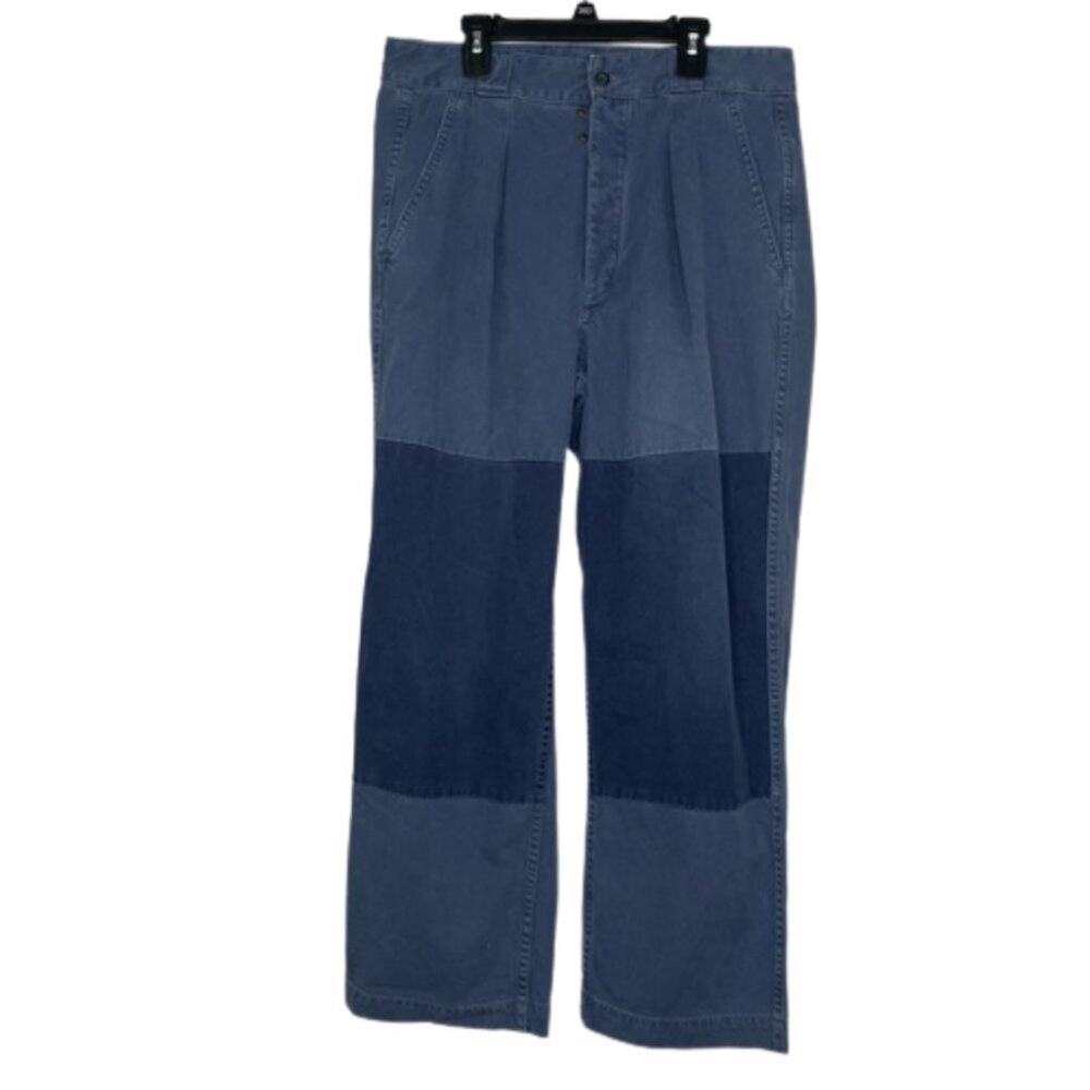 Polo Ralph Lauren blue ribbed texture fabric blue pants size 8